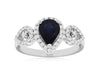 1.5CT DIAMOND & AAA SAPPHIRE 14KT WHITE GOLD PEAR SHAPE & ROUND ANNIVERSARY RING