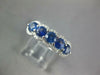 ESTATE 1.49CT DIAMOND & AAA SAPPHIRE 18KT WHITE GOLD 3D 5 STONE ANNIVERSARY RING
