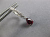 1.09CT DIAMOND & AAA GARNET 14KT WHITE GOLD PEAR SHAPE & ROUND HANGING EARRINGS