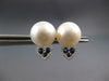 .37CT DIAMOND & AAA SAPPHIRE & AAA SOUTH SEA PEARL 14KT WHITE GOLD STUD EARRINGS