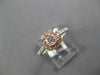 .80CT WHITE & PINK DIAMOND 14K WHITE & ROSE GOLD CUSHION & ROUND ENGAGEMENT RING