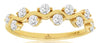ESTATE .50CT DIAMOND 14KT YELLOW GOLD 3D 10 STONE MULTI WAVE ANNIVERSARY RING