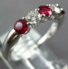 1.03CT DIAMOND & AAA RUBY 18KT WHITE GOLD ROUND 4mm SHARE PRONG ANNIVERSARY RING