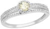 .98CT DIAMOND & AAA LEMON QUARTZ 14KT WHITE GOLD 3D CLASSIC ROUND HALO FUN RING