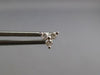 .20CT DIAMOND 14K WHITE GOLD 3D 3 STONE FLOWER TRIANGULAR TRILLION STUD EARRINGS
