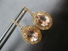 2.33CT DIAMOND & AAA MORGANITE 14KT ROSE GOLD OVAL & ROUND HALO HANGING EARRINGS