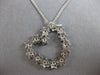 LARGE 1.50CT DIAMOND 14KT WHITE GOLD MULTI FLOWER OPEN HEART LOVE PENDANT #27732