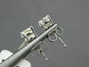 ESTATE .92CT DIAMOND 14KT WHITE GOLD 3D CLASSIC ROUND FOUR PRONG STUD EARRINGS