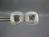 LARGE .55CT DIAMOND 18KT WHITE GOLD SQUARE DOUBLE HALO SEMI MOUNT STUD EARRINGS