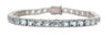 ESTATE LARGE 9.42CT AAA AQUAMARINE 14KT WHITE GOLD ROUND CLASSIC TENNIS BRACELET