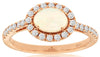 .83CT DIAMOND & AAA OPAL 14K ROSE GOLD 3D ROUND & OVAL HALO FRIENDSHIP LOVE RING