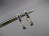.99CT DIAMOND & AAA SAPPHIRE 14K WHITE GOLD OVAL LEVERBACK HOOP HANGING EARRINGS