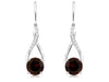 3.20CT DIAMOND & AAA GARNET 14KT WHITE GOLD ROUND INFINITY FUN HANGING EARRINGS