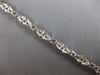 ESTATE .35CT DIAMOND 14K WHITE GOLD TRIANGULAR MATTE & SHINY FUN TENNIS BRACELET