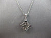 ESTATE .67CT DIAMOND 18KT WHITE GOLD 3D ROUND & BAGUETTE SQUARE FLOATING PENDANT
