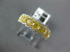 ESTATE 2.18CT WHITE & FANCY YELLOW DIAMOND 18K 2 TONE GOLD OVAL ANNIVERSARY RING