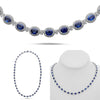 22.76CT DIAMOND & AAA SAPPHIRE 18KT WHITE GOLD OVAL & ROUND ETERNITY NECKLACE