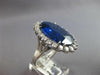 CERTIFIED LARGE 22.6CT DIAMOND & AAA CEYLON SAPPHIRE PLATINUM 3D ENGAGEMENT RING
