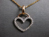 ESTATE .10CT DIAMOND 14KT ROSE GOLD 3D CLASSIC OPEN HEART LOVE FLOATING PENDANT