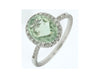 2.91CT DIAMOND & AAA GREEN AMETHYST 14KT WHITE GOLD OVAL & ROUND HALO FUN RING