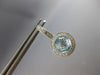 2.32CT DIAMOND & AAA BLUE TOPAZ 14KT WHITE GOLD HALO LEVERBACK HANGING EARRINGS