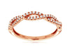 ESTATE .20CT DIAMOND 14KT ROSE GOLD CLASSIC ROUND CRISS CROSS INFINITY LOVE RING
