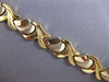 ESTATE WIDE 14KT WHITE & YELLOW GOLD 3D MATTE & SHINY MULTI LEAF FUN BRACELET