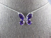 1.89CT DIAMOND & AAA AMETHYST 14KT WHITE GOLD 3D MULTI SHAPE BUTTERFLY NECKLACE