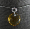 6.88CT DIAMOND & AAA CITRINE 14KT WHITE GOLD ROUND CIRCULAR FUN FLOATING PENDANT