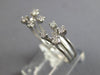ESTATE .26CT DIAMOND 14KT WHITE GOLD ETOILE DOUBLE FLOWER TENSION FUN LOVE RING