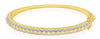 1.35CT DIAMOND 14KT YELLOW GOLD ROUND SEMI ETERNITY BEZEL CUFF BANGLE BRACELET
