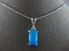 ESTATE 2.75CT DIAMOND & AAA BLUE OPAL 14K WHITE GOLD 3D 3 STONE FLOATING PENDANT