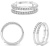 .60CT DIAMOND 14KT WHITE GOLD 3D ROUND DOUBLE BAND SEMI ETERNITY ENGAGEMENT RING