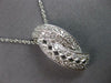 ESTATE LARGE .43CT DIAMOND 18K WHITE GOLD 3D MULTI ROW FILIGREE FLOATING PENDANT