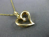 ESTATE .03CT DIAMOND 14KT YELLOW GOLD CLASSIC SOLITAIRE OPEN HEART PENDANT 21719