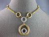LARGE .32CT DIAMOND 14KT 2 TONE GOLD MULTI CIRCULAR BY THE YARD LARIAT NECKLACE