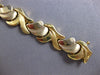 ESTATE WIDE 14KT WHITE & YELLOW GOLD 3D MATTE & SHINY MULTI LEAF FUN BRACELET