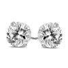 1.20CT DIAMOND 14K WHITE GOLD 3D ROUND SOLITAIRE 4 PRONG SCREWBACK STUD EARRINGS