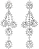 LARGE 5.50CT DIAMOND 18KT WHITE GOLD MULTI TEAR DROP CHANDELIER HANGING EARRINGS
