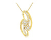 ESTATE .75CT DIAMOND 14KT YELLOW GOLD ROUND DOUBLE FLOWER LOVE FLOATING PENDANT