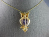 35.13CT DIAMOND & AAA RUBY & AMETHYST 14KT 2 TONE GOLD OWL FLOATING PENDANT PIN