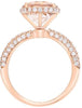 LARGE 4.61CT DIAMOND & AAA MORGANITE 18K ROSE GOLD 3D ROUND HALO ENGAGEMENT RING
