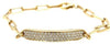 .88CT DIAMOND 18KT YELLOW GOLD 3D MULTI ROW OVAL SOLID ID LINK TENNIS BRACELET