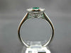 1.22CT DIAMOND & AAA EMERALD 18K WHITE GOLD 3D OVAL & ROUND HALO ENGAGEMENT RING