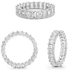 3.66CT DIAMOND PLATINUM 3D EMERALD CUT ETERNITY WEDDING BAND ANNIVERSARY RING