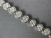 WIDE 2.07CT DIAMOND 14KT WHITE GOLD CLUSTER BEZEL PRONG CLASSIC TENNIS BRACELET