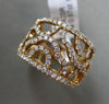 ESTATE WIDE .97CT DIAMOND 18KT ROSE GOLD OPEN FILIGREE SEMI ETERNITY FUN RING