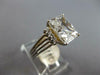 LARGE 5.18CT CUBIC ZIRCONIA 14KT WHITE GOLD 3D CUSHION & ROUND ENGAGEMENT RING