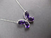 1.89CT DIAMOND & AAA AMETHYST 14KT WHITE GOLD 3D MULTI SHAPE BUTTERFLY NECKLACE