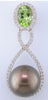 1.05CT DIAMOND & AAA PERIDOT & AAA TAHITIAN PEARL 14KT YELLOW GOLD LOVE PENDANT